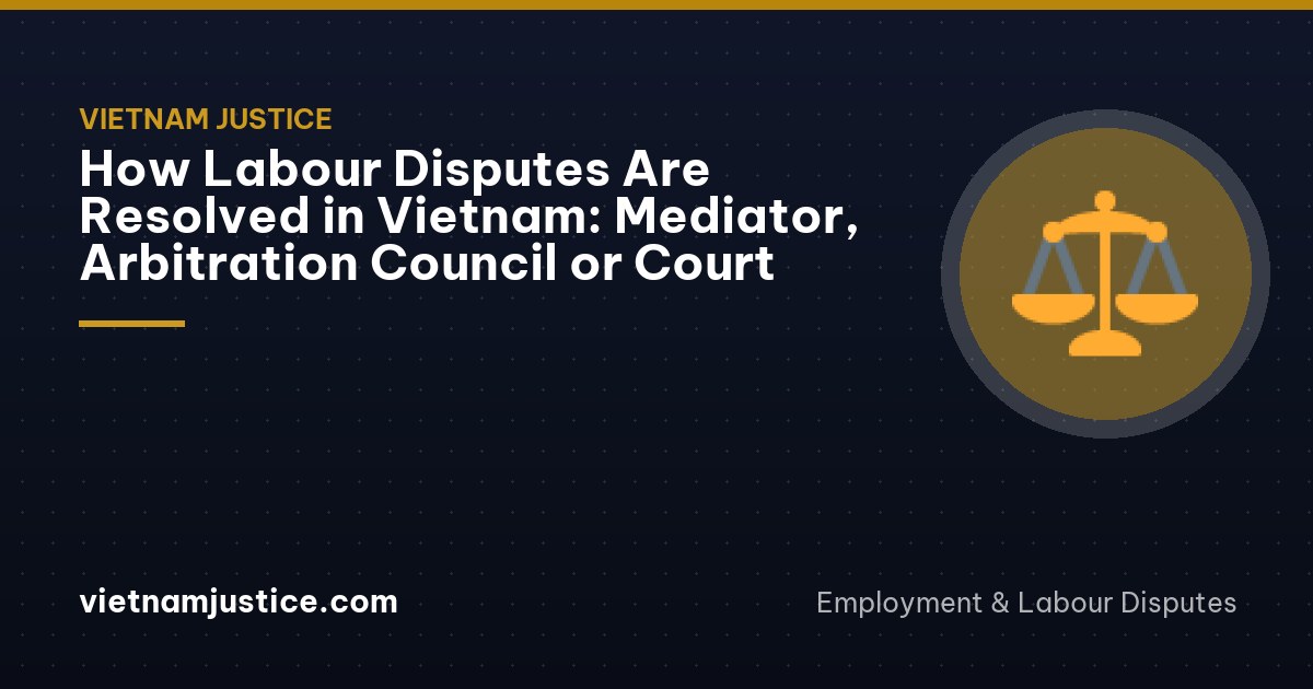 Three people seen from behind around a small round table in a government meeting room in Da Nang, a neutral mediator listening, blank notepads and tea cups, afternoon light