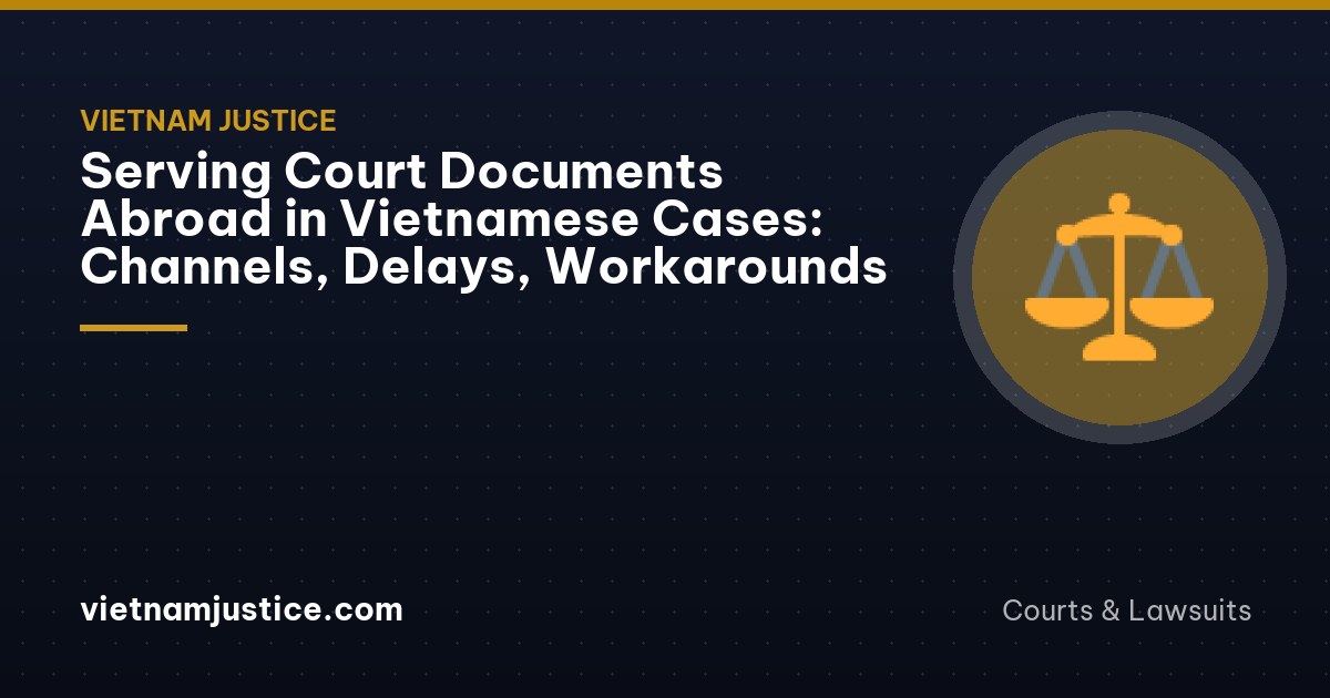 A courier van parked outside a post office in Hanoi at dawn, a worker seen from behind loading sealed envelopes into crates, wet pavement reflecting street lamps